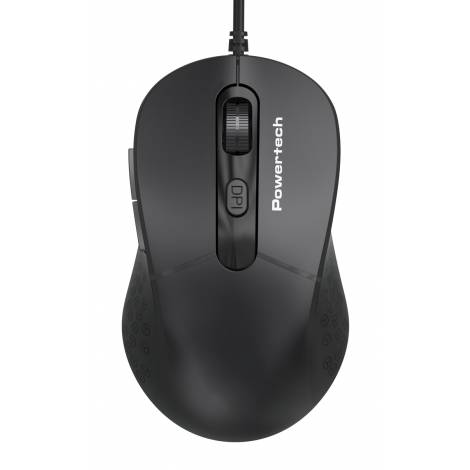 POWERTECH ενσύρματο ποντίκι PT-1467, οπτικό, έως 1600DPI, μαύρο