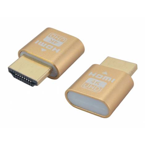 POWERTECH HDMI display emulator plug CAB-H192 με LED, 4K/60Hz, χρυσό