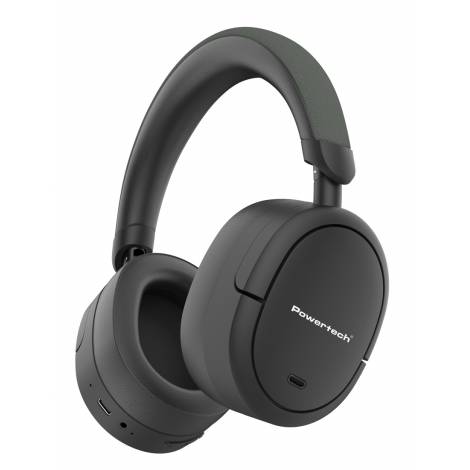 POWERTECH headphones PT-1462, ενσύρματα & ασύρματα, ANC & ENC, 40mm, 300mAh, μαύρα