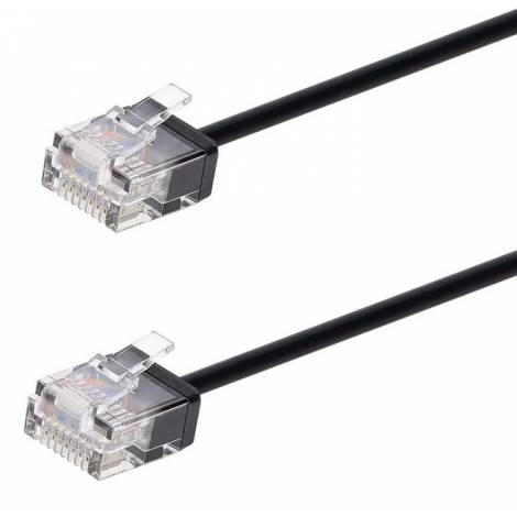 POWERTECH καλώδιο δικτύου CAB-N429, Cat 6A U/UTP, ultra slim, copper, 500MHz, 0.25m, μαύρο