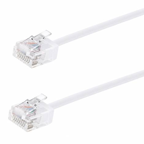 POWERTECH καλώδιο δικτύου CAB-N467, Cat 6A U/UTP, ultra slim, copper, 500MHz, 0.15m, λευκό