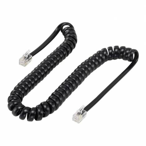 POWERTECH Καλώδιο Τηλεφώνου RJ10 4P4C, Spiral, 2m, Black (CAB-T014)