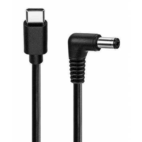 POWERTECH καλώδιο τροφοδοσίας USB-C σε DC CAB-UC099, 5.5x2.1mm, 1m, μαύρο