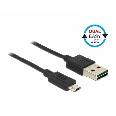 POWERTECH καλώδιο USB 2.0 σε USB Micro, Easy USB, 3m, Black (CAB-U063)