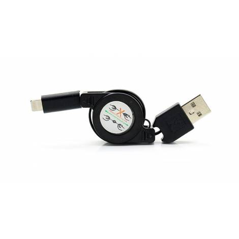 POWERTECH Καλώδιο USB σε 8-pin, πτυσσόμενο, 0.70m, μαύρο (CAB-U104)
