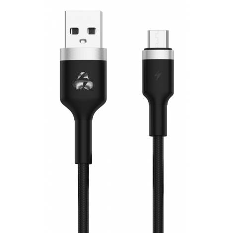 Powertech Metal Braided USB 2.0 to micro USB Cable Μαύρο 1m (PTR-0094)