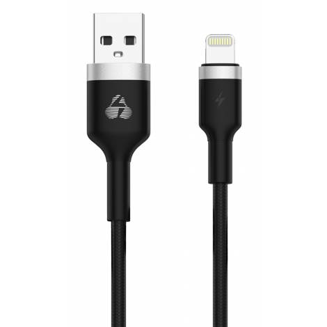 Powertech Metal Braided USB to Lightning Cable Μαύρο 1m (PTR-0095)
