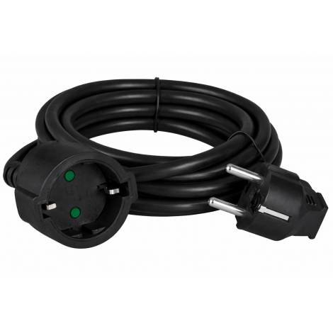 POWERTECH μπαλαντέζα ρεύματος PT-1561, 1x schuko, 16A, 3m, μαύρη