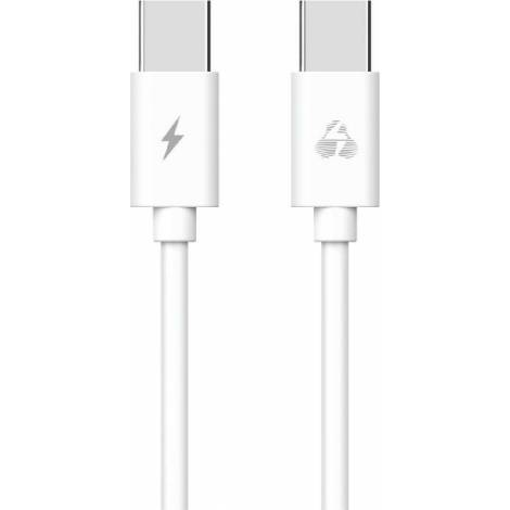 Powertech Regular USB 2.0 Cable USB-C male - USB-C male Λευκό 1m (PTR-0093)