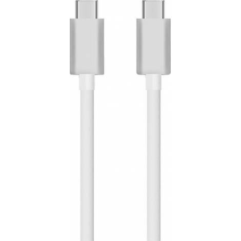 Powertech Regular USB 2.0 Cable USB-C male - USB-C male Λευκό 1m (CAB-UC042)