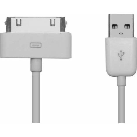 Powertech Regular USB to 30-Pin Cable Λευκό 1m (CAB-U024)