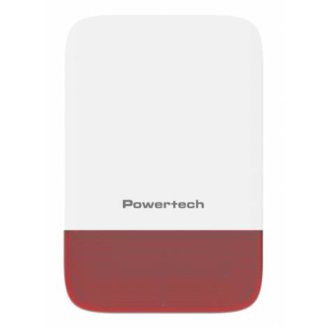 POWERTECH σειρήνα PT-1608, εξωτερικού χώρου, IP65, 433MHz, 120dB, 5000mAh, κόκκινη