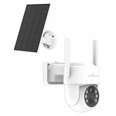 POWERTECH smart ηλιακή κάμερα PT-1162, 4MP, WiFi, SD, PTZ, 8000mAh, IP65