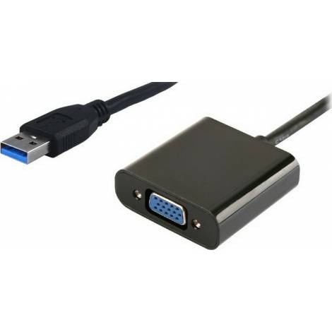 Powertech USB-A male - VGA female Black (PTH-021)