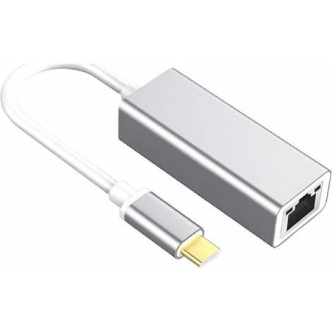 Powertech USB-C Αντάπτορας Δικτύου για Ενσύρματη σύνδεση Gigabit Ethernet (PTH-059)