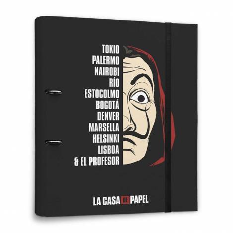Premium Κλασέρ 2 κρίκων με Λάστιχο LA CASA DE PAPEL 21X29 (Α4) Χαρτόνι Με σχέδια / Πολύχρωμο Με Λάστιχο 2 κρίκοι 4