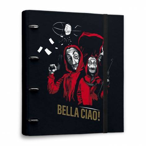 Premium Κλασέρ με Λάστιχο 4 κρίκων LA CASA DE PAPEL 21X29 (Α4) Χαρτόνι Με σχέδια / Πολύχρωμο Με Λάστιχο 4 κρίκοι 4