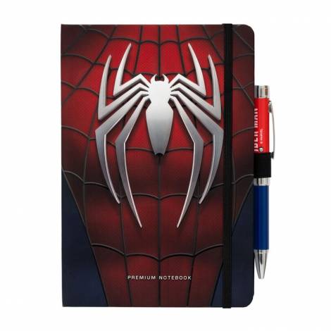 ERIK Premium Τετράδιο Δερματίνη με Στυλό Φωτάκι Α5 MARVEL Spiderman 14X20 (Α5) Ματ & Soft touch