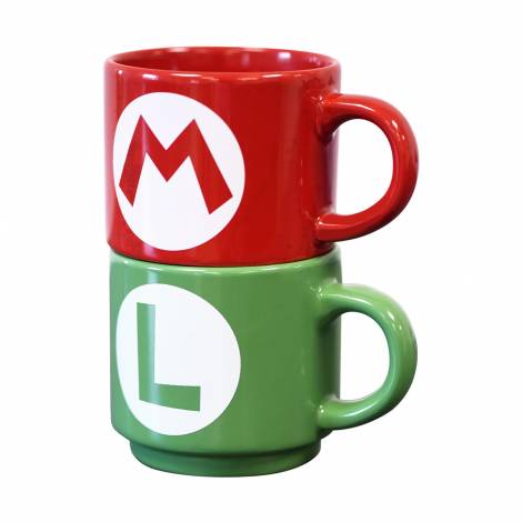 Pyramid Nintendo: Super Mario (Mario Luigi Initial) Stackable Mug Set (GP86738)