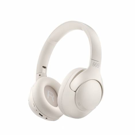 QCY H3 Headset White - Hybrid Feed Noise Canceling with 4 mode ANC Button - 60h battery