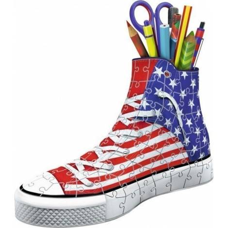 Ravensburger - 3D Puzzle 108 pcs Sneaker American Flag Pen Holder with Candle (12549)