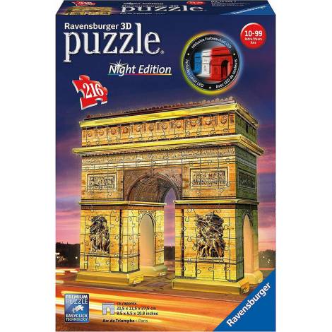 Ravensburger - 3D Puzzle Night Edition 216 Τεμ. Η Αψίδα Του Θριάμβου (12522)