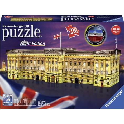 Ravensburger 3D Puzzle Night Edition: Παλάτι του Μπάκιγχαμ (216pcs) (12529)