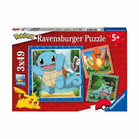 Ravensburger Puzzle: Pokemon - Charmander, Bulbasaur and Squirtle (3x49pcs) (5586)