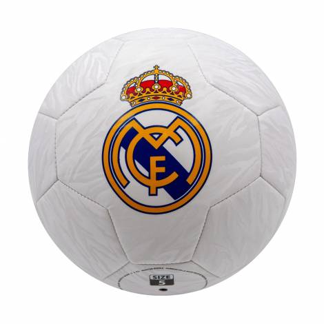 Real Madrid Football Logo’s Camo Metallic White - Size 5 (121909)