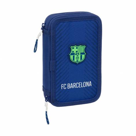 Safta F.C. Barcelona - Navy Blue Double Filled Pencil Case 28 Pcs.