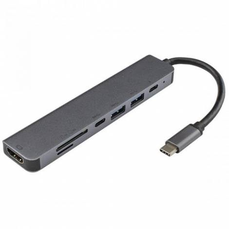 SBOX 7in1 ADAPTER USB C to PD + TYPE C + HDMI + TF + SD + 2 x USB SS