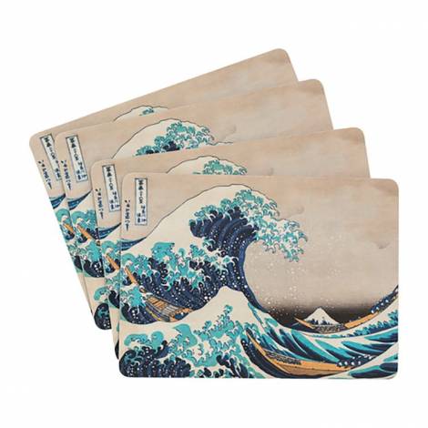 Σετ 4 Σουπλά JAPANESE ART Hokusai by Kokonote 29Χ20 (Α4) Φελλός Hokusai
