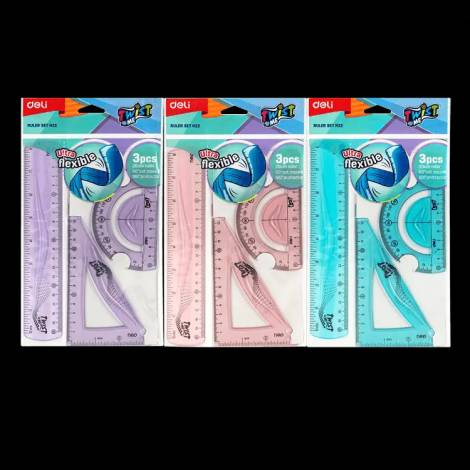 Σετ Γεωμετρίας με Εύκαμπτα Γεωμετρικά Όργανα 3 τεμαχίων (με χάρακα 20εκ.) DELI TWISTME