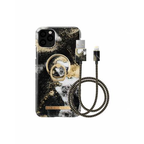 ΣΕΤ IDEAL OF SWEDEN Fashion iPhone 8/7/6/6s Black Galaxy Marble IDFCAW19-I7-150 + ΜΑΓΝΗΤΙΚΟ RING + ΚΑΛΩΔΙΟ USB