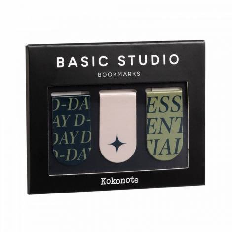 Σετ με 3 Μεταλλικούς Σελιδοδείκτες KOKONOTE BASIC STUDIO Pistachio Pesto