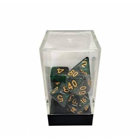 Σετ Ζάρια - 7 Starry Green-Black/Gold