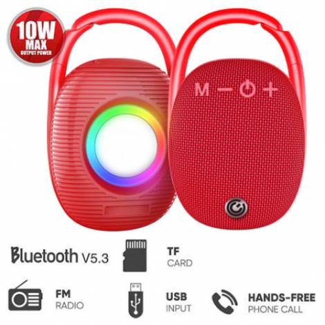 SONIC GEAR BT5.3 PORTABLE WIRELESS SPEAKER WITH FM RED  SONICGO1RED