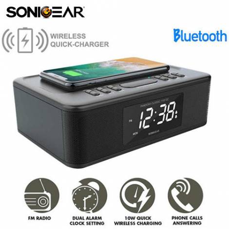 SONIC GEAR SPEAKERS WITH WIRELESS QUICK CHARGER & FM RADIO