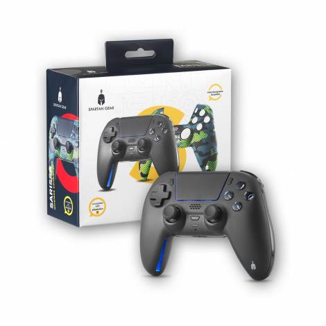 Spartan Gear - Sarissa Wireless Controller (compatible with playstation 5, playstation 4, PC, Switch) (colour: Black + one extra faceplate)