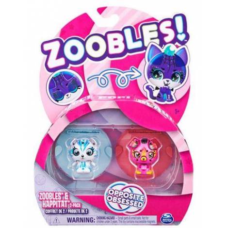 Spin Master Zoobles!: Zoobles  Happitat Opposite Obsessed Icy Polar Bear  Firey Puppy (2-Pack) (20133140)
