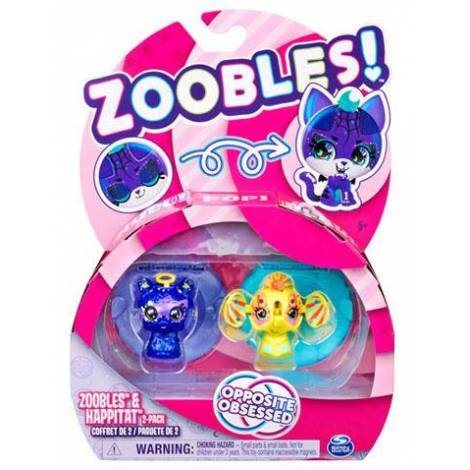 Spin Master Zoobles!: Zoobles  Happitat Opposite Obsessed Starlight Llama  Sunshine Elephant (2-Pack) (20135094)