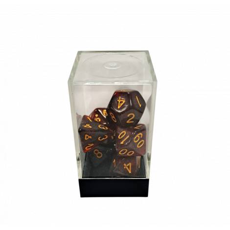 Starry Red-Black/Gold Polyhedral 7-Dice Set