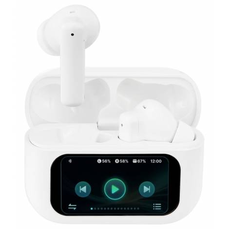 STREETZ T600 TWS Ακουστικά με Οθόνη LCD, ANC και ENC, Λευκά