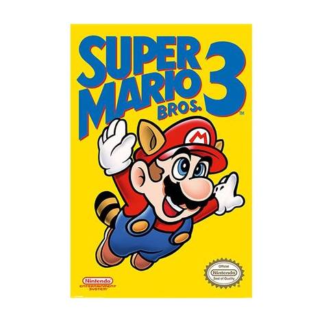 SUPER MARIO BROS 3 - Nes Cover - Poster 61 x 91cm