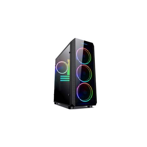 SUPERCASE PC CHASSIS MAR01A, MIDI TOWER ATX, BLACK, W/O PSU, 3x 12CM FRONT FAN, 2YW.