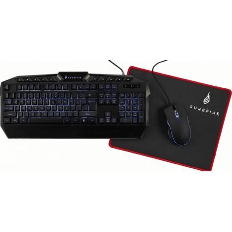 SUREFIRE KINGPIN GAMING COMBO SET (QWERTY GAMING KEYBOARD/HAWK CLAW - GAMING 7-BUTTON RGB MOUSE/Mouse Pad)