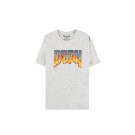 T-Shirt Ανδρικό DOOM Logo Βαμβάκι Γκρι  Unisex