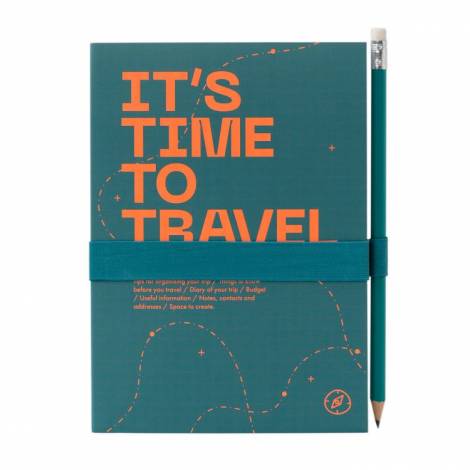 Ταξιδιωτικό Σημειωματάριο & Ημερολόγιο IT'S TIME TO TRAVEL 13Χ18 Ματ & Soft touch