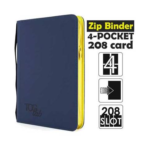 TcgLab 4-Pocket Zip Binder (208 Cards) - Blue - TcgLab