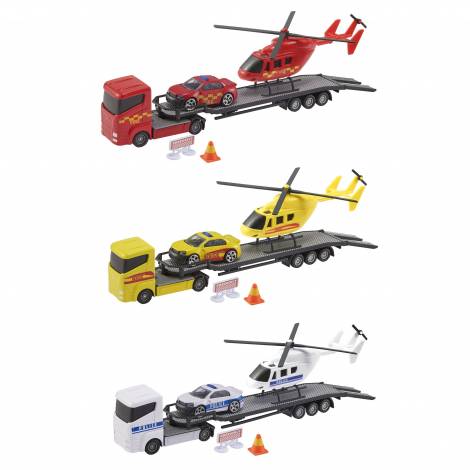Teamsterz Σετ Οχήματα Ματαφοράς Ελικόπτερου με Αξεσουάρ Για 3+ Χρονών